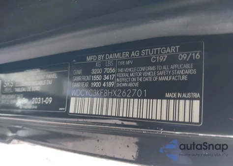 2017 Mercedes-Benz G 550 4Matic from USA, damaged, VIN WDCYC3KF8HX262701
